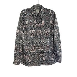 NWOT Ariat KIRBY PAISLEY Western  Button Pink Blue Womens XL long sleeve‎